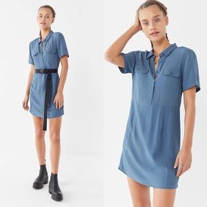 Urban Outfitters Lou collared mini shirt dress, L